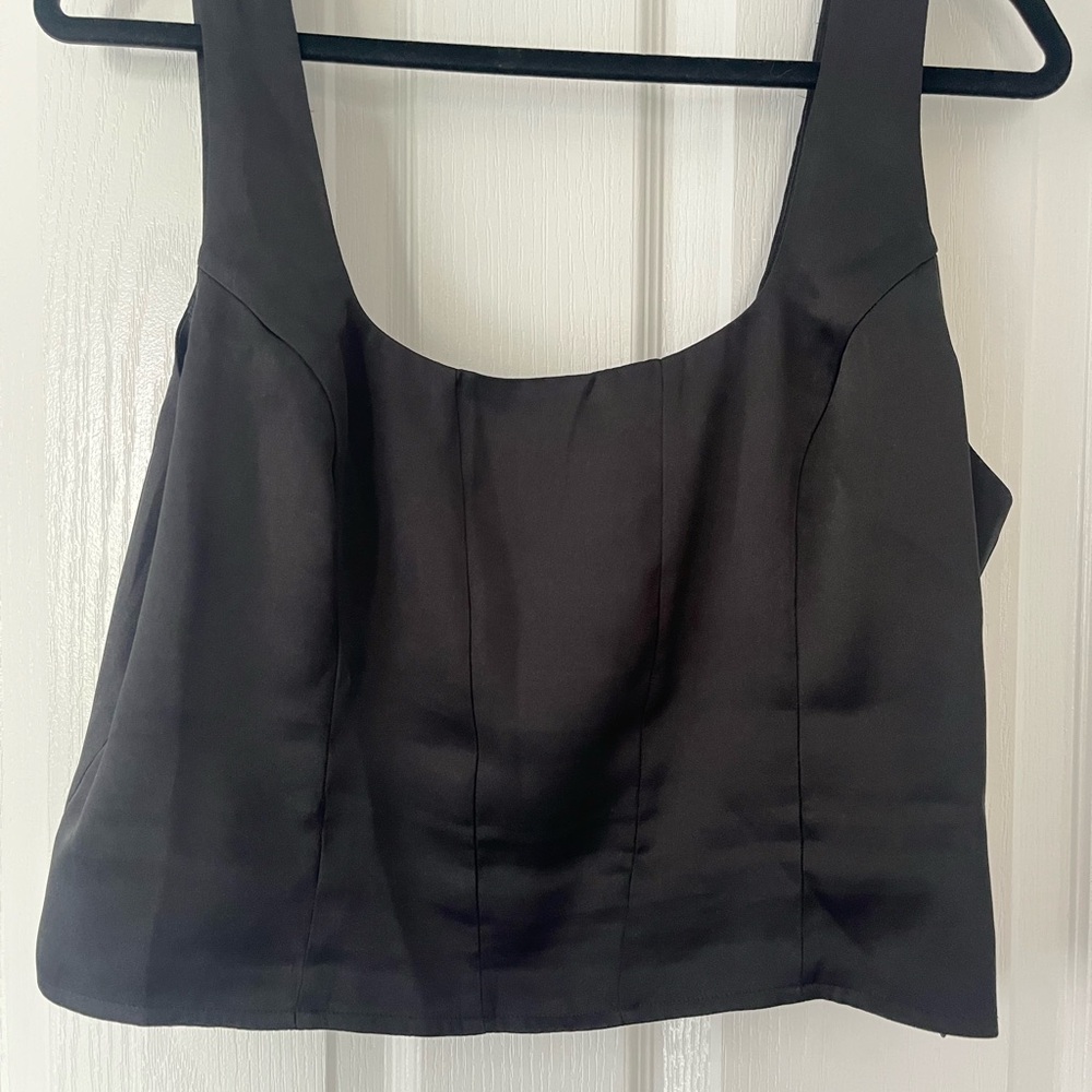 Express Black Women's Corset Satin Tank Top